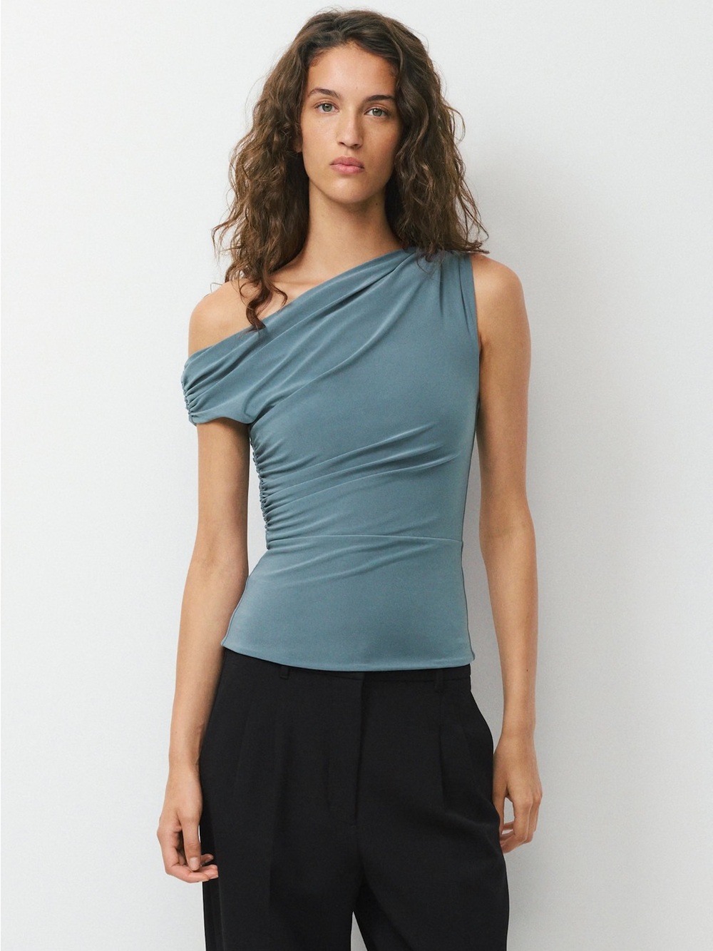 NWT - Aritzia Babaton Smooth Matter Gallery Top - Blue Mirage - Large - Picture 2 of 8